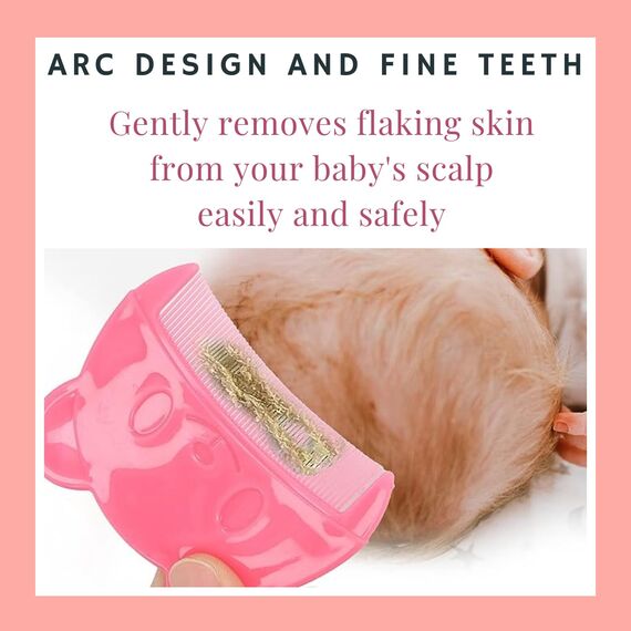 Baby kamm für milchschorf, Neugeborene Haarkamm, Baby Haarbürste mit weichen Zähnchen, kamm gegen milchschorf baby kind, Farben sortiert (Rosa (1 Stück))
