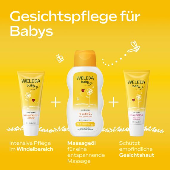 WELEDA Calendula Baby-Pflegeöl parfumfrei, 200 ml Öl