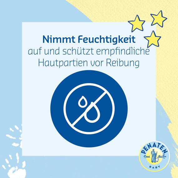 Penaten Puder, Babypuder für ein frisches und trockenes Hautgefühl, Körperpuder für Babyhaut, 100g