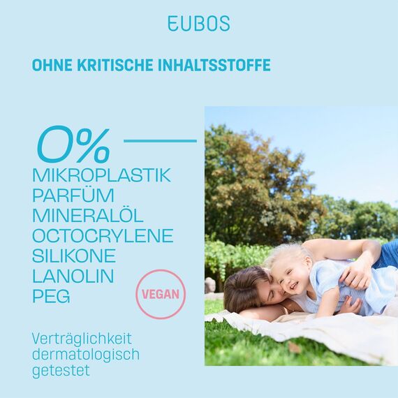 EUBOS HAUT RUHE | Sonnenschutz CremeGel | LSF 30 | Verlässlicher UV-Schutz für empfindliche und trockene Kinder- und Babyhaut | Sehr gut verteilbar, ohne Weißeln | 50ml