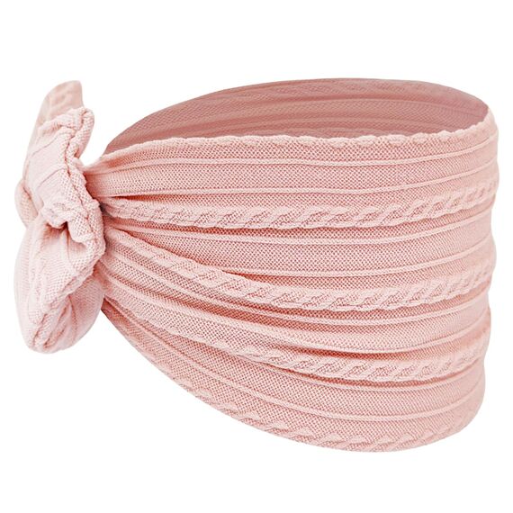 2 Stück Baby Turban Stirnband Baby Mädchen Nylon Stirnbänder Baby Schleife Stirnband Weiche Schleife Kopfbedeckung Elastische Haarbänder für Neugeborene, Kleinkinder (Rosa und Weiß)