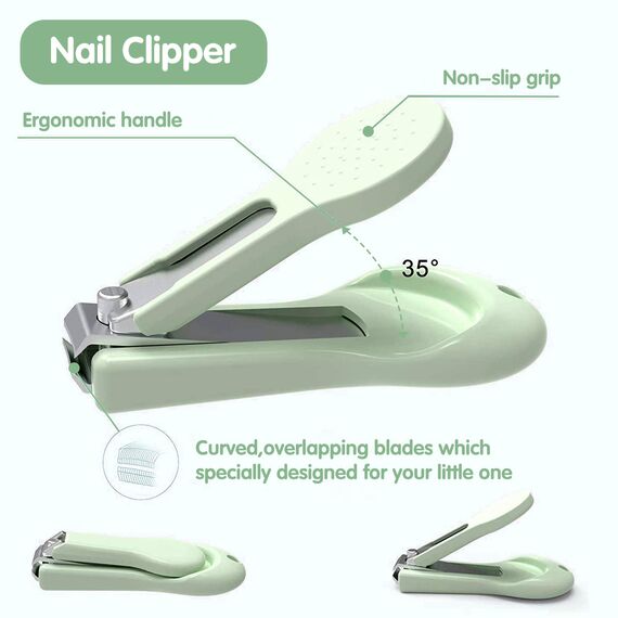 HyAdierTech Babypflege Set mit Baby Nagelschere, für Fingernägel und Fußnägel mit Nagelknipser, Nagelschere, Nagelfeile und Pinzette für Kinder und Neugeborene in süßer Eule Geschenk-Verpackung