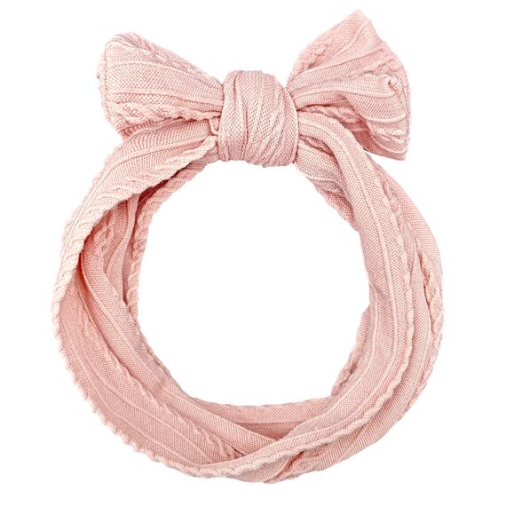 2 Stück Baby Turban Stirnband Baby Mädchen Nylon Stirnbänder Baby Schleife Stirnband Weiche Schleife Kopfbedeckung Elastische Haarbänder für Neugeborene, Kleinkinder (Rosa und Weiß)