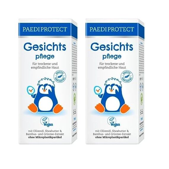 PAEDIPROTECT Gesichtspflege Baby & Kinder Creme 75 ml, ohne Parfüm & ohne Mikroplastik, Gesichtscreme trockene, empfindliche Haut, vegane Pflegestoffe hautberuhigend & pflegend, Babyhautpflege Lotion