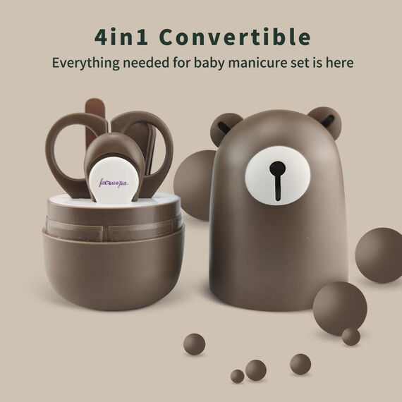 Baby 4in1 Pflege-Set für Fingernägel und Fußnägel mit Nagelknipser, Nagelschere, Nagelfeile und Pinzette für Kinder und Neugeborene in süßer Geschenk-Verpackung
