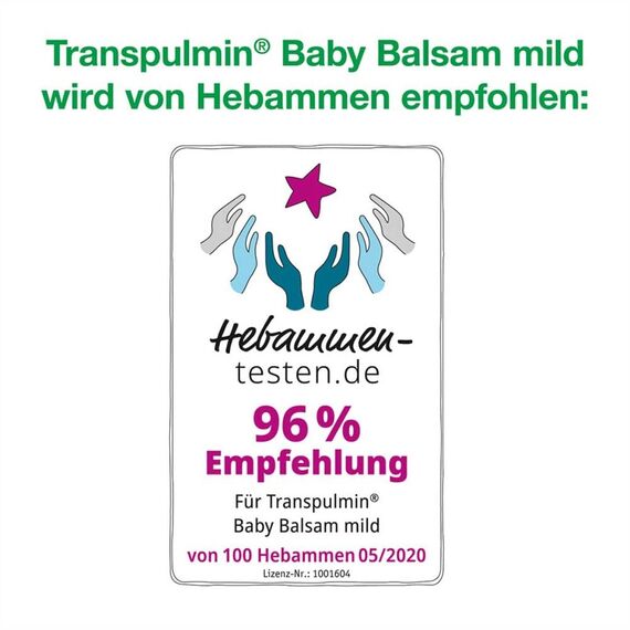Transpulmin Baby Balsam mild: Wohltuender Erkältungsbalsam für Kinder ab 3 Monaten, bei Erkältung, Husten und Schnupfen, 40 g Balsam