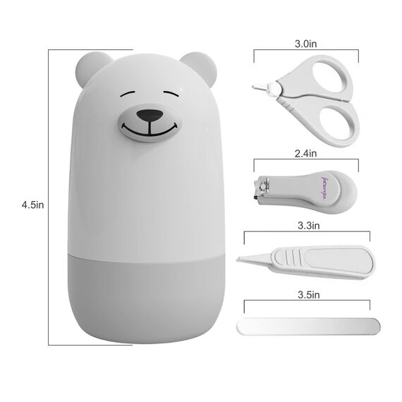Baby 4in1 Pflege-Set für Fingernägel und Fußnägel mit Nagelknipser, Nagelschere, Nagelfeile und Pinzette für Kinder und Neugeborene in süßer Geschenk-Verpackung