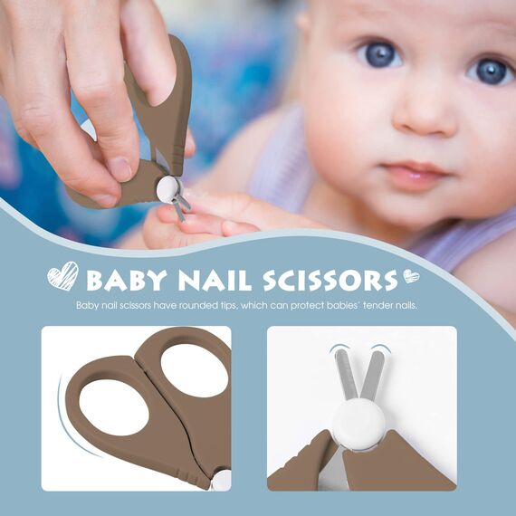 Baby 4in1 Pflege-Set für Fingernägel und Fußnägel mit Nagelknipser, Nagelschere, Nagelfeile und Pinzette für Kinder und Neugeborene in süßer Geschenk-Verpackung