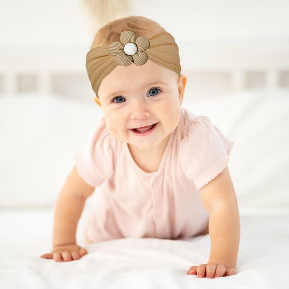 LECTNORE Baby Blumen-Stirnbänder, 3er-Pack, weiche und elastische Haarbänder für Neugeborene und Kleinkinder, Haaraccessoires für Baby-Mädchen (#10#13#6)