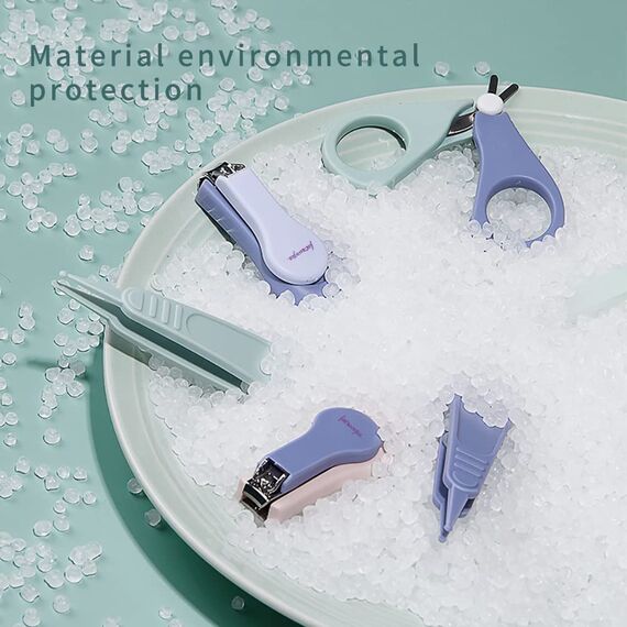 Baby 4in1 Pflege-Set für Fingernägel und Fußnägel mit Nagelknipser, Nagelschere, Nagelfeile und Pinzette für Kinder und Neugeborene in süßer Geschenk-Verpackung