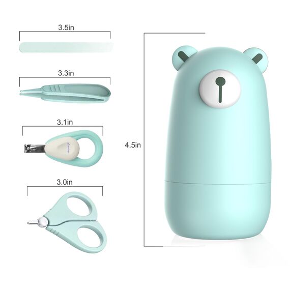 Baby Nagel Set, Baby Maniküre Set und Pediküre Set mit niedlichem Etui. Baby Nagelknipser und Bürstenset für Neugeborene, Säuglinge und Kleinkinder
