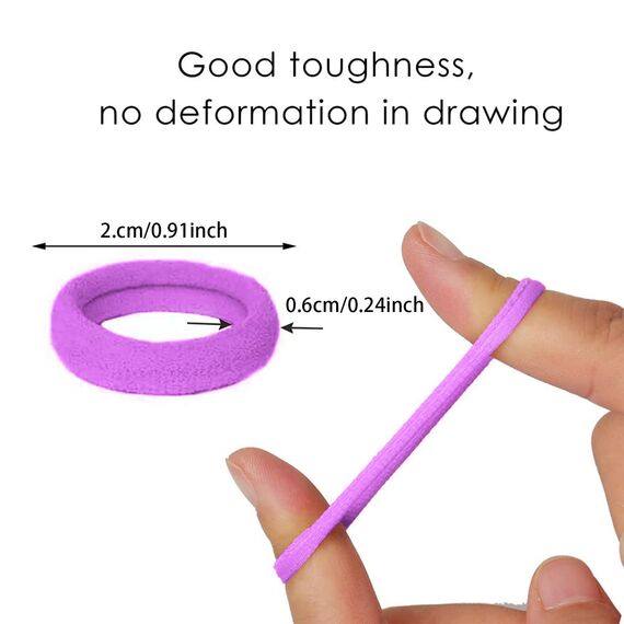 100 Stück Elastisch Haargummis Klein, Baby Haargummis, Soft Baumwolle Mini Haarband, Ohne Metall Haargummis, Pferdeschwanz Inhaber Perfekt für Kinder, Babys, kleine Mädchen, Lila