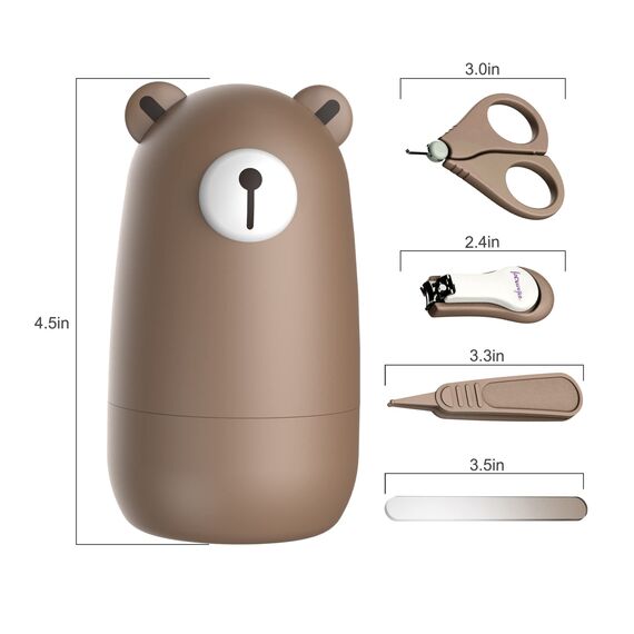 Baby 4in1 Pflege-Set für Fingernägel und Fußnägel mit Nagelknipser, Nagelschere, Nagelfeile und Pinzette für Kinder und Neugeborene in süßer Geschenk-Verpackung
