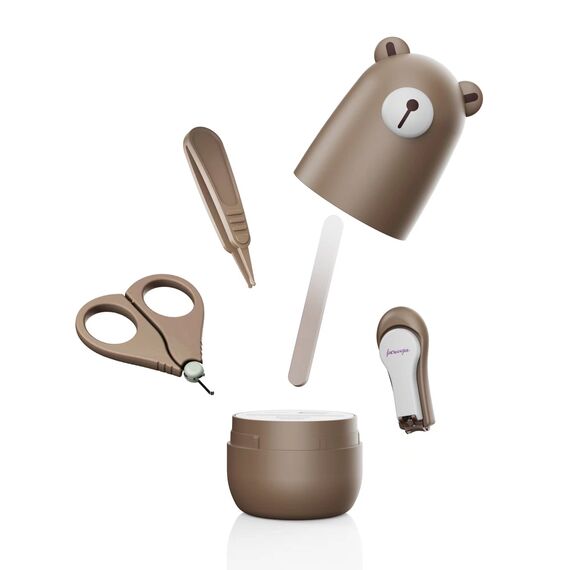 Baby 4in1 Pflege-Set für Fingernägel und Fußnägel mit Nagelknipser, Nagelschere, Nagelfeile und Pinzette für Kinder und Neugeborene in süßer Geschenk-Verpackung