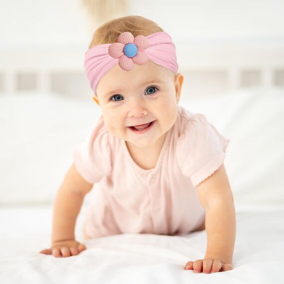 LECTNORE Baby Stirnbänder Blumen 3er Pack, Weiche Haarbänder für Neugeborene und Kleinkinder, Haarschmuck Mädchen (#11#14#15)