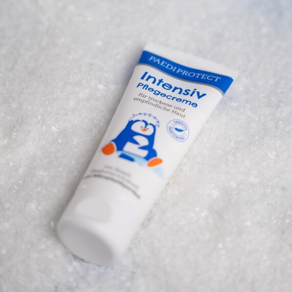 PAEDIPROTECT Intensiv Pflegecreme 75ml, spendet Feuchtigkeit bei trockener & gereizter Haut, lindert Juckreiz und beugt Entzündungen vor, parfümfreie Baby Creme für Gesicht, Körper & Hände, vegan
