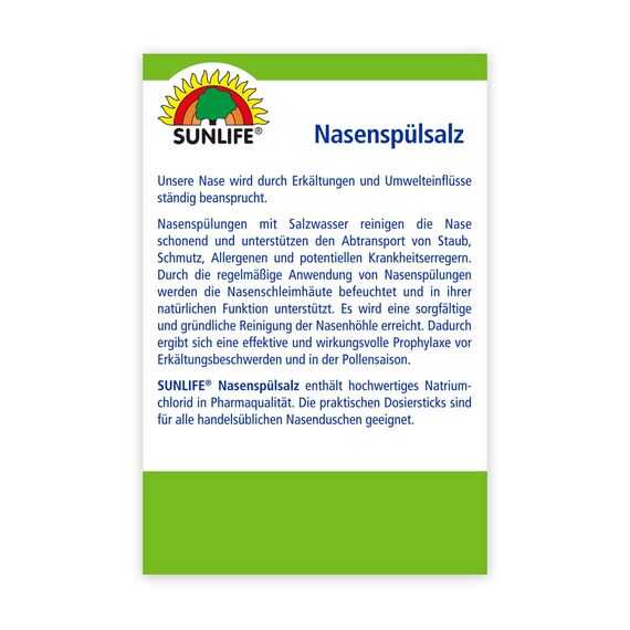 SUNLIFE Nasenspülsalz und Sunlife Einkaufswagenchip (60 Sticks) (Packung mit 2)