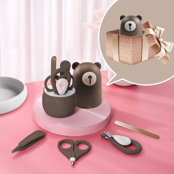 Baby Grooming Gift Set for New Parents and Kids (Blue Bear)