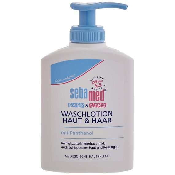 Sebamed Baby und Kind Waschlotion Haut und Haar 3er Vorteilspack, 3 x 200 ml, reinigt zarte Kinderhaut mild, auch bei trockener Haut und Reizungen