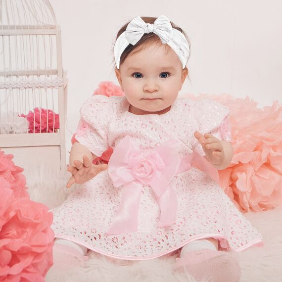 4 Stück Baby Turban Stirnband Baby Mädchen Nylon Stirnbänder Baby Schleife Stirnband Weiche Schleife Kopfbedeckung Elastische Haarbänder für Neugeborene, Kleinkinder