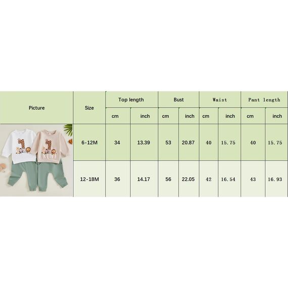 Geagodelia Baby Jungen 1. Geburtstag Kleidung Babykleidung Outfit Set Langarmshirt Sweatshirt + Hose Neugeborene Weiche Babyset 1 Jahr Zweiteiler (Beige, 12-18 Monate)