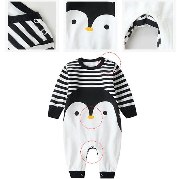 Minizone Babyschlafanzug Jungen Strampler, Baumwolle Einteiler mit Druckknöpfen - Atmungsaktiv Langlebig Weich - Ideal zum Spielen Schlafen 0-3 Monate