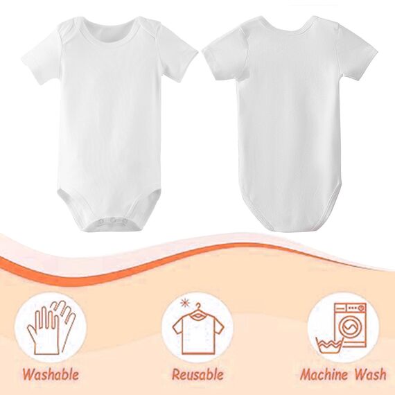 LOEPENLE 10er Set Bemalen Kurzarm Baby Body,Bemalen Babyparty, Baby mit 8 Kurzarmbody mit 8 Kurzarmbody+14 Bunte Textilstift+8 Schablonen für Babyparty Spiele Babyshower Strampler