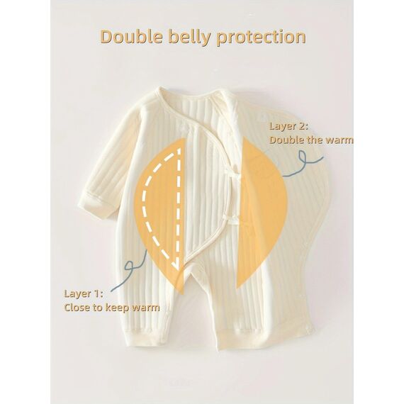 1 Pack Baby Bodysuit, 1-3 Months Neugeborenes Baby warme Baumwolle Bodysuit mit Hut, 100% Baumwolle Kleinkind Homewear verdickt Frühling und Herbst Kleidung (weiß, 1-3 Months)