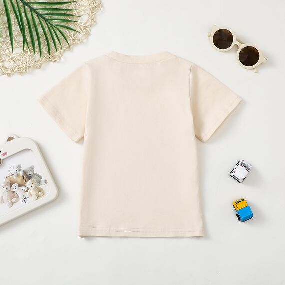 Baby Junge 1. Jahr Geburtstags T-Shirt Wild One Kurzarm Oberteil Baby Mein Erster Geburtstags Outfit Sommer Kleidung (Wild 1 Tiere Khaki, 12-24 Months)