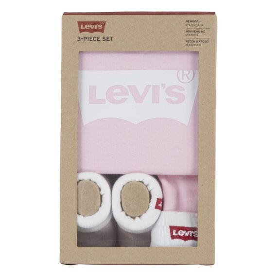 Levi's Kids Classic batwing infant hat bodysuit bootie set 3pc Baby Jungen Fairy Tale 0-6 Monate
