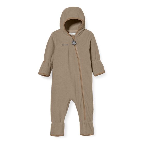 Sterntaler Unisex Baby Overall Overall aus Microfleece, Mit Reißverschluss und Hand- und Fußstulpen, Braun Melange, 62