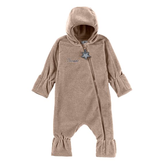 Sterntaler Baby Overall Fleece Unisex - Jumpsuit aus Microfleece Stickerei, Reißverschluss, sowie Hand- und Fußstulpen - beige, 56
