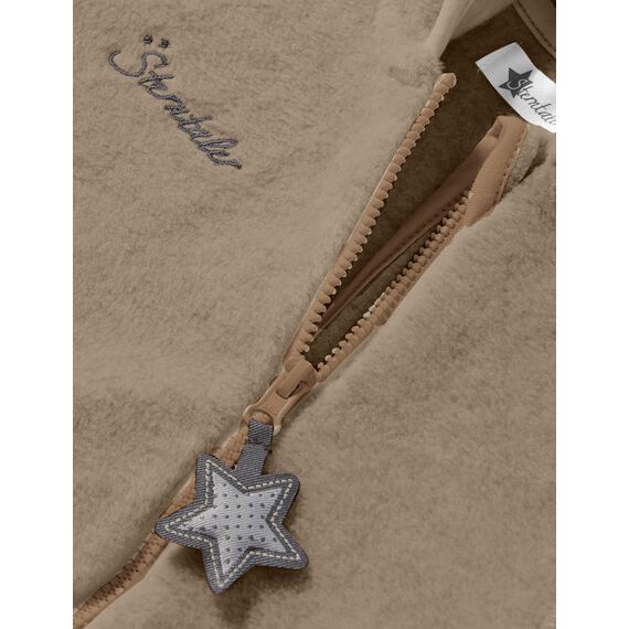 Sterntaler Unisex Baby Overall Overall aus Microfleece, Mit Reißverschluss und Hand- und Fußstulpen, Braun Melange, 62
