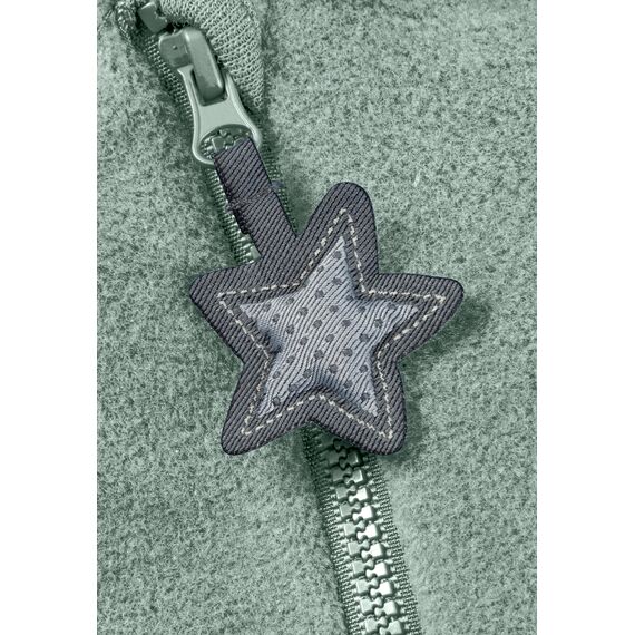 Sterntaler Baby Overall Fleece Unisex - Jumpsuit aus Microfleece Stickerei, Reißverschluss, sowie Hand- und Fußstulpen - steingrün, 56