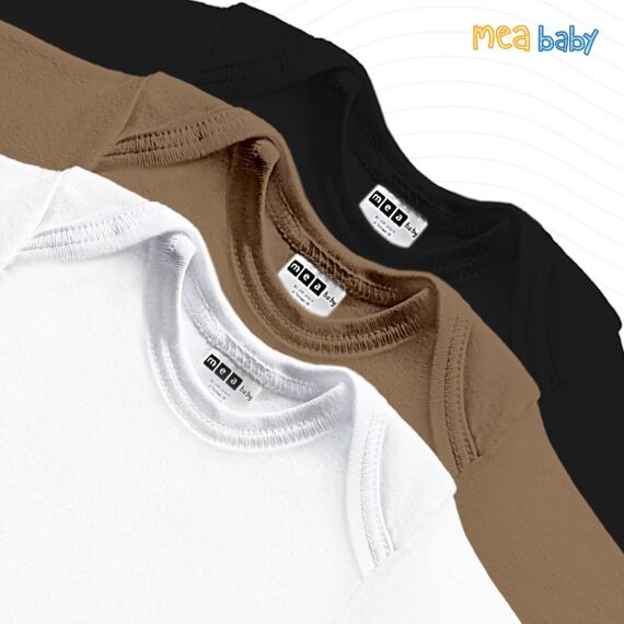 MEA BABY Unisex Langarm Body aus 100% Baumwolle im 5er Pack, Mit Aufdruck für Mädchen und Jungen (56, Jungen 3)