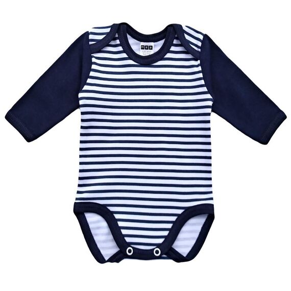 MEA BABY Unisex Langarm Body aus 100% Baumwolle im 5er Pack, Mit Aufdruck für Mädchen und Jungen (62, Jungen)