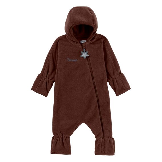 Sterntaler Baby Overall Fleece Unisex - Jumpsuit aus Microfleece Stickerei, Reißverschluss, sowie Hand- und Fußstulpen - goldbraun, 80