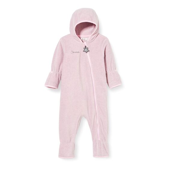 Sterntaler Unisex Baby Overall aus Microfleece, Mit Reißverschluss und Hand und Fußstulpen, Overall, Rosa Melange, 80