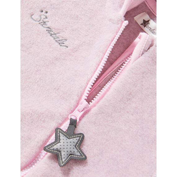 Sterntaler Unisex Baby Overall aus Microfleece, Mit Reißverschluss und Hand und Fußstulpen, Overall, Rosa Melange, 80
