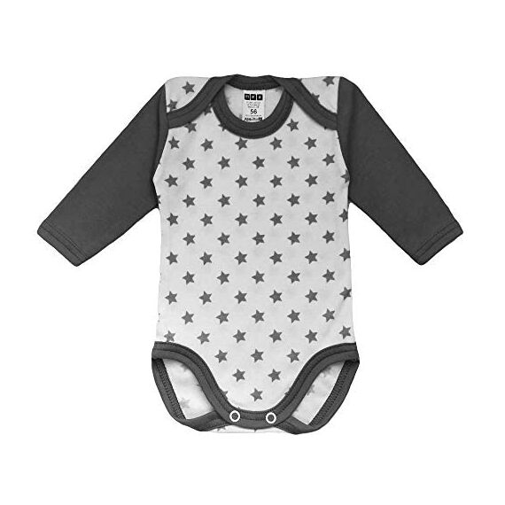 MEA BABY Unisex Langarm Body aus 100% Baumwolle im 5er Pack, Mit Aufdruck für Mädchen und Jungen (98, Jungen 2)
