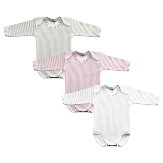 MEA BABY Baby Langarmbody – 5er Pack Unisex aus Baumwolle mit Motivdruck (74, Mädchen 4)