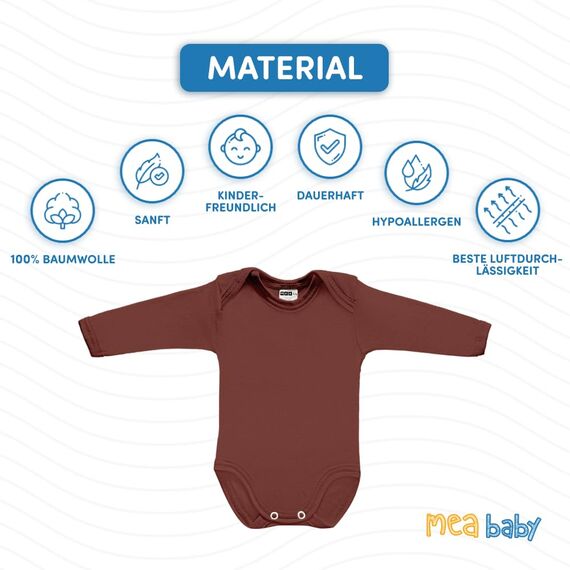MEA BABY Unisex Baby Langarm Body aus 100% Baumwolle im 5er Pack, Baby Body mit Aufdruck für Mädchen und Jungen (86, Mädchen 3)