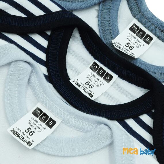 MEA BABY Unisex Langarm Body aus 100% Baumwolle im 5er Pack, Mit Aufdruck für Mädchen und Jungen (74, Jungen 2)