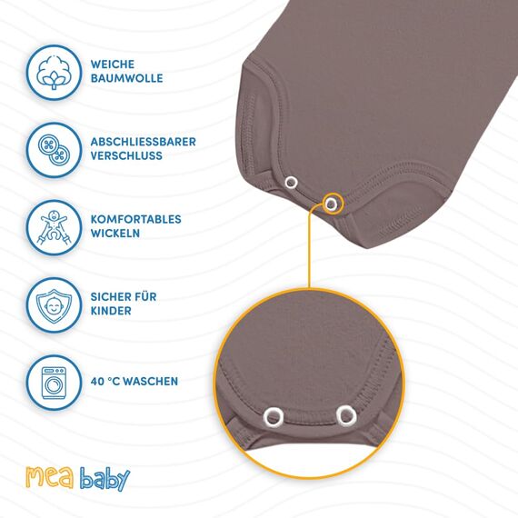 MEA BABY Unisex Baby Langarm Body aus 100% Baumwolle im 5er Pack, Baby Body mit Aufdruck für Mädchen und Jungen (68, Mädchen 3)