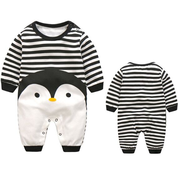 Minizone Babyschlafanzug Jungen Strampler, Baumwolle Einteiler mit Druckknöpfen - Atmungsaktiv Langlebig Weich - Ideal zum Spielen Schlafen 6-9 Monate