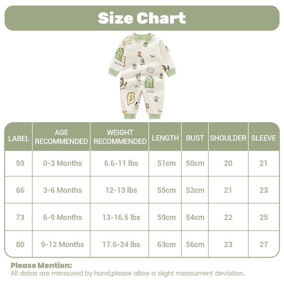 Minizone Babyschlafanzug Jungen Strampler, Baumwolle Einteiler mit Druckknöpfen - Atmungsaktiv Langlebig Weich - Ideal zum Spielen Schlafen 3-6 Monate, Dinosaurier