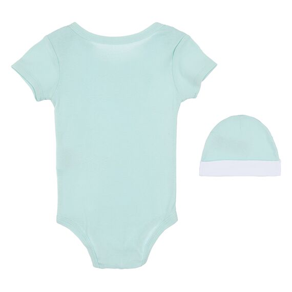 Levi's Kids Classic batwing infant hat bodysuit bootie set 3pc Baby Jungen Pastel Turquoise 0-6 Monate