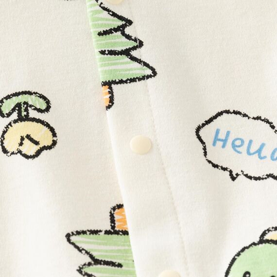 Minizone Babyschlafanzug Jungen Strampler, Baumwolle Einteiler mit Druckknöpfen - Atmungsaktiv Langlebig Weich - Ideal zum Spielen Schlafen 3-6 Monate, Dinosaurier