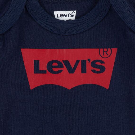 Levi's Kids Classic batwing infant hat bodysuit bootie set 3pc Baby Jungen Pastel Turquoise 0-6 Monate