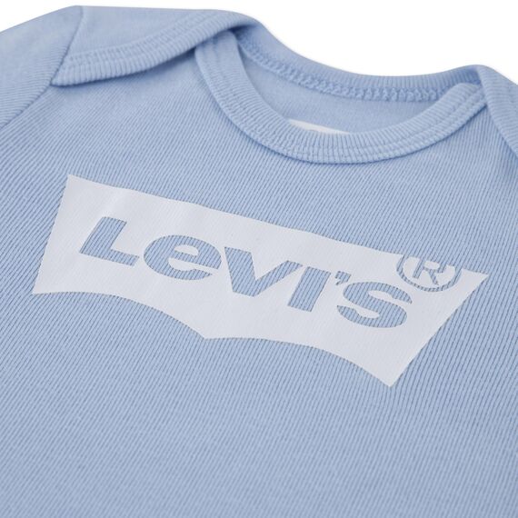 Levi's Kids Klassische Fledermausmütze für Jungen, Bodysuit, Stiefelette, 3-teiliges Baby- und Kleinkinder-Baby-Set
